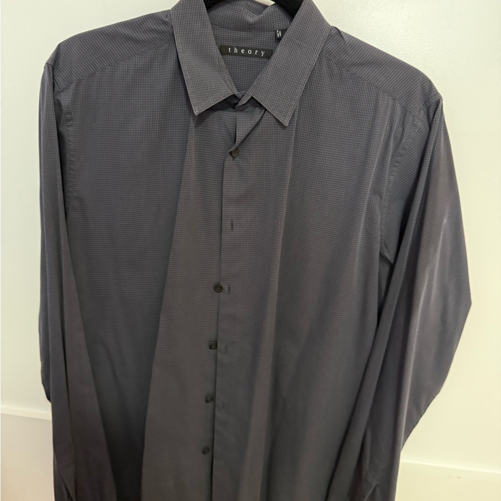 Theory Men's Charcoal Dress Shirt